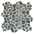 Gray river rock mosaic tile set bora bora pebble mosaic with natural stone texture for decorative surfaces