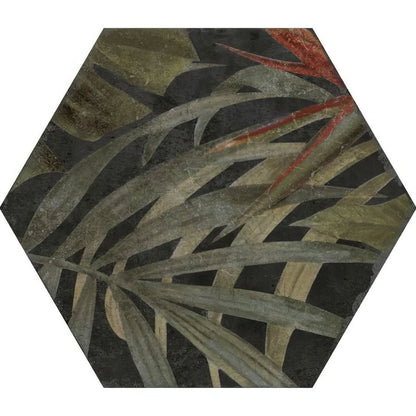 Botanical Hexagon Black Floral