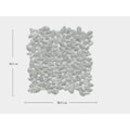 Boulder Grey Mosaic 30.5 cm square tile with natural irregular pebble design in light gray and white with translucency
