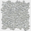 Boulder grey mosaic tile featuring gray river rock with smooth rounded pebble shapes and subtle natural veining
