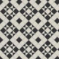 Braemar black and white inverted vintage-style floor tile with black and cream diamond pattern for indoor flooring