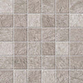 Gray stone mosaic tile bravestone pearl mosaico 30 x 30cm with textured natural surface and subtle tone variations