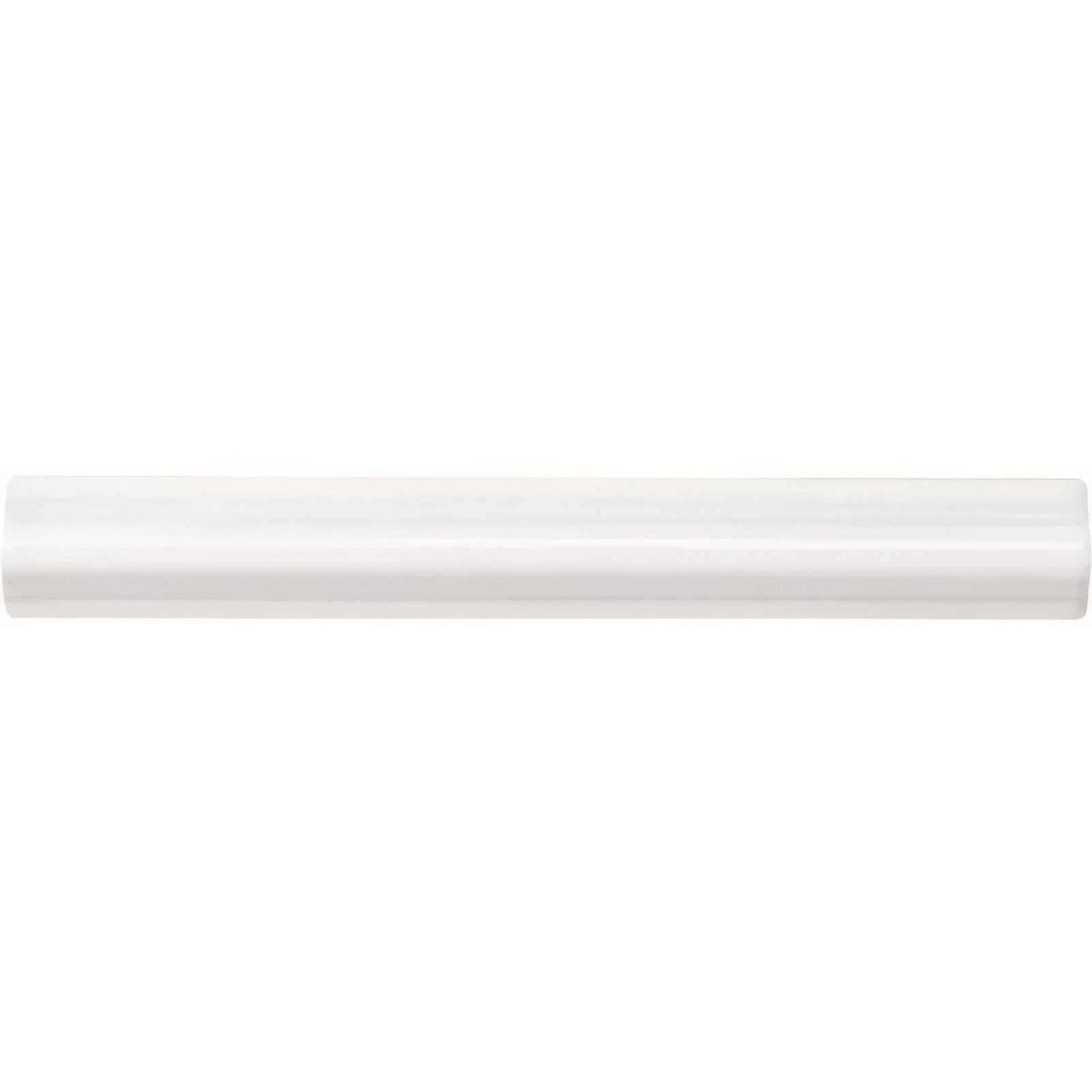 White ceramic brilliant white astragal moulding trim piece for decorative crown molding installation