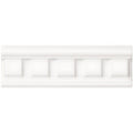 White ceramic Brilliant White Dentil Moulding baseboard with classic rectangular recessed design