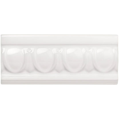 Brilliant White Egg & Dart Moulding Ceramic Wall Tile 152x65mm – thumbnail 2