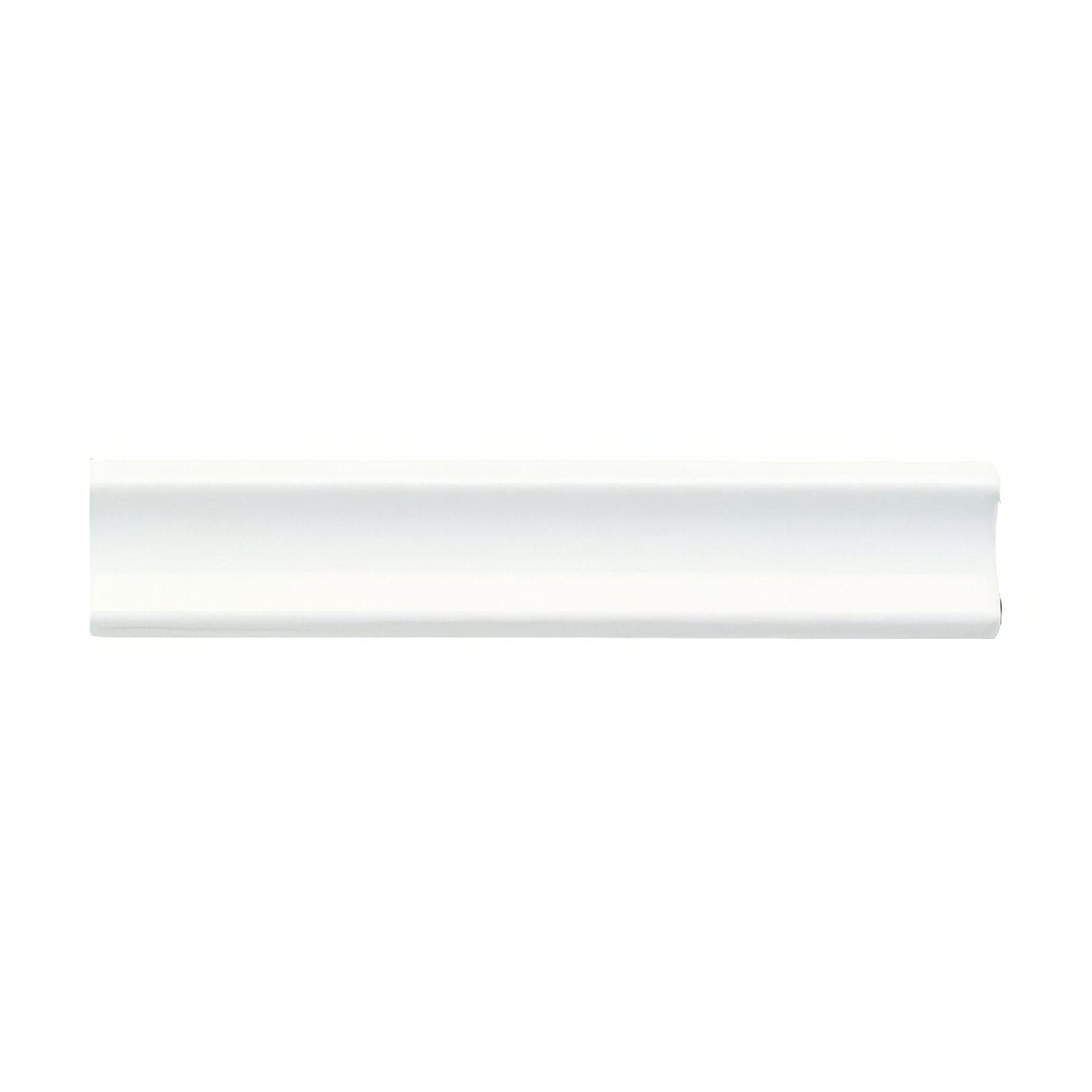 Brilliant white internal corner trim with white smooth-surfaced crown molding and classic profile design
