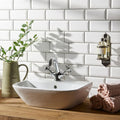 Brilliant White Metro Bevelled Tile in a bathroom setting