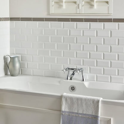 Brilliant White Metro Bevelled Tile