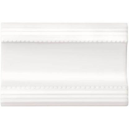 Brilliant White Plain Cornice Ceramic Wall Tile 152x75mm