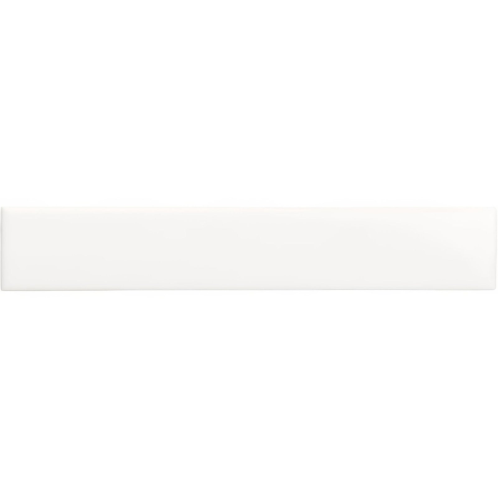 A sleek glossy white rectangular tile with a smooth modern finish called brilliant white rectangle