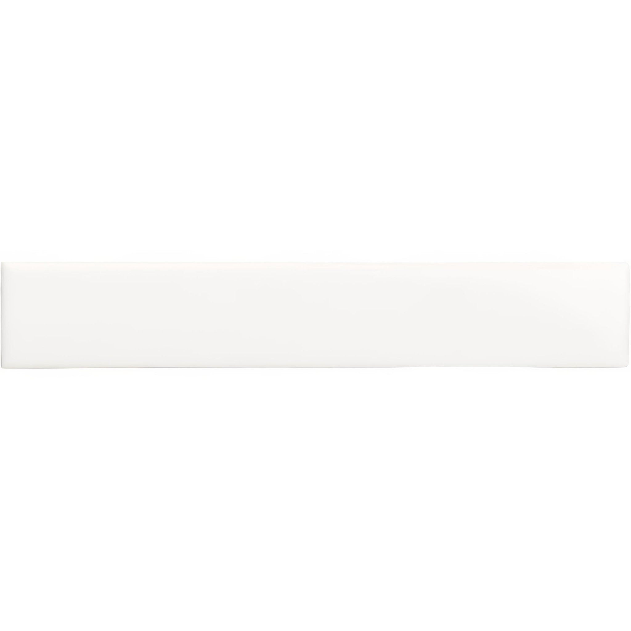 A sleek glossy white rectangular tile with a smooth modern finish called brilliant white rectangle