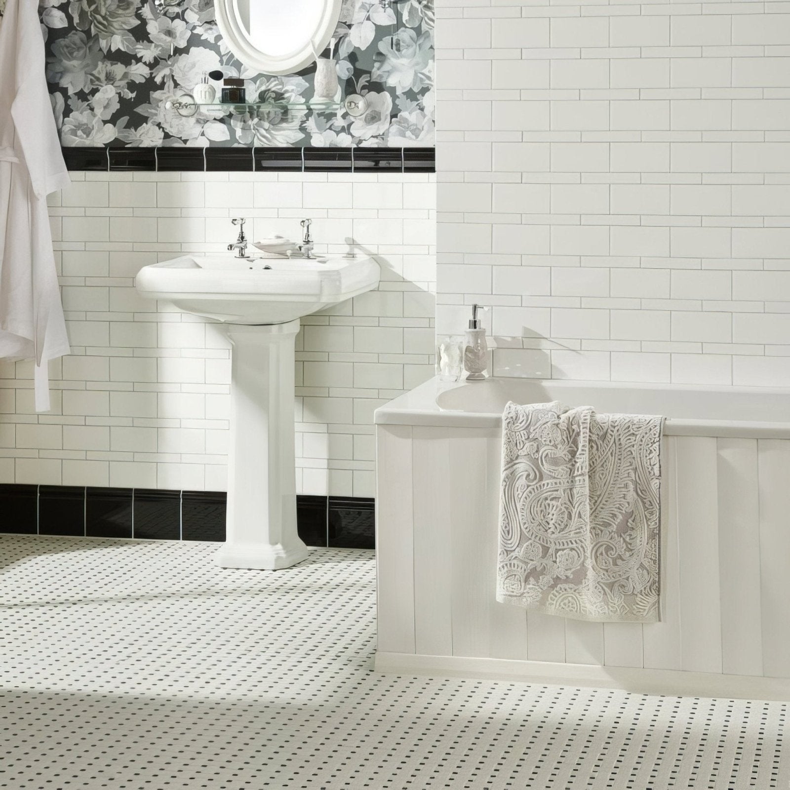 White pedestal sink brilliant white rectangle with chrome faucets in sleek ceramic design for bathroom use
