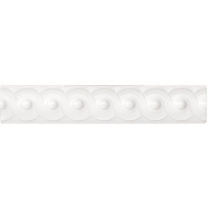 Brilliant White Scroll Moulding Ceramic Wall Tile 152x29mm