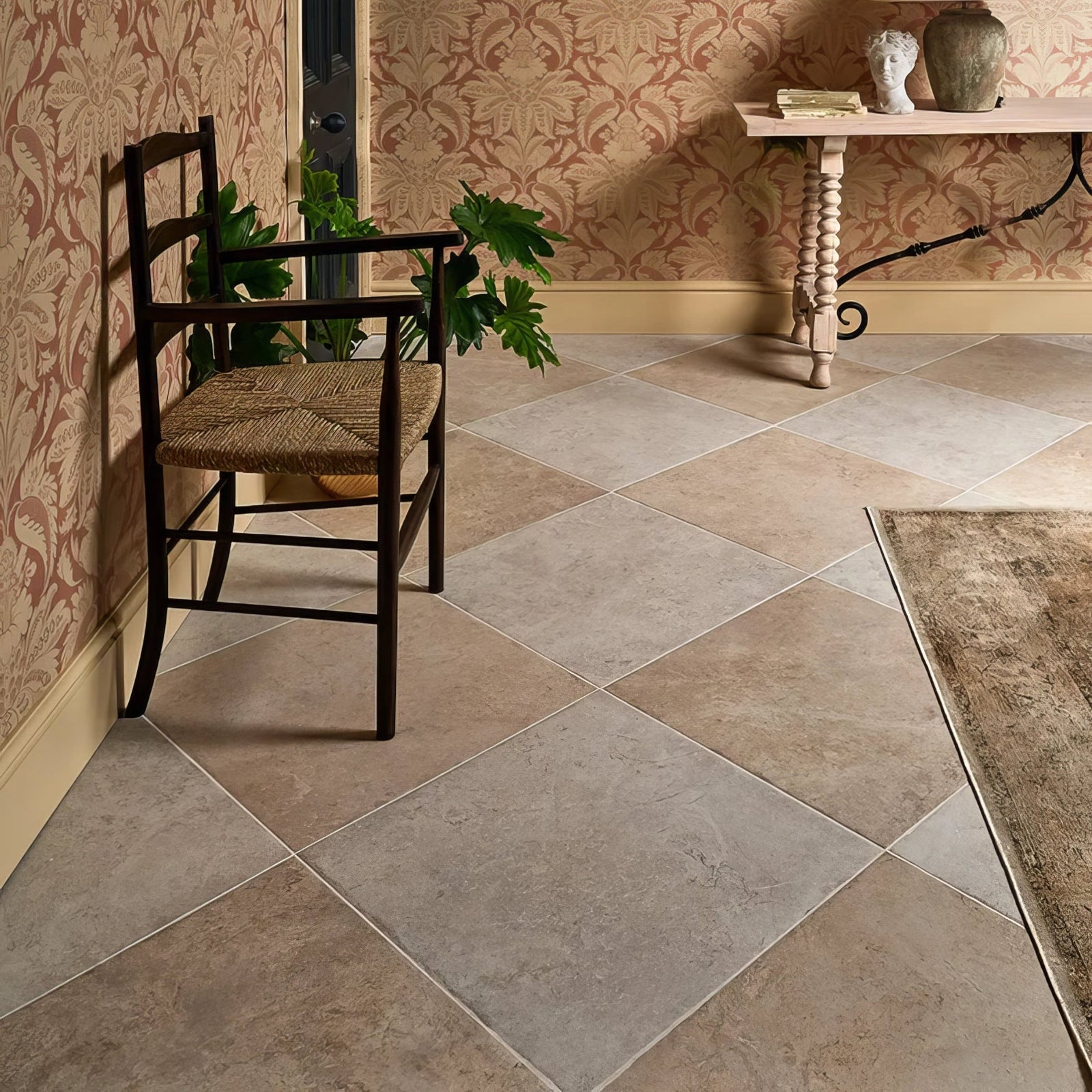Brit Stone Burford Porcelain 60 x 60cm Wall & Floor Tile in a bathroom setting