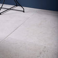 Brit stone minster porcelain floor tiles 60 x 60cm light gray stone effect with subtle veining and matte finish