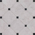 Brit stone minster porcelain 60 x 60cm light gray marble tiles with subtle veining and black square insets in diamond grid