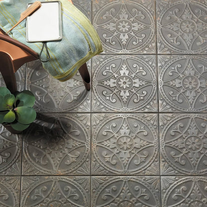 Brooklyn Embossed Ceramic Pewter