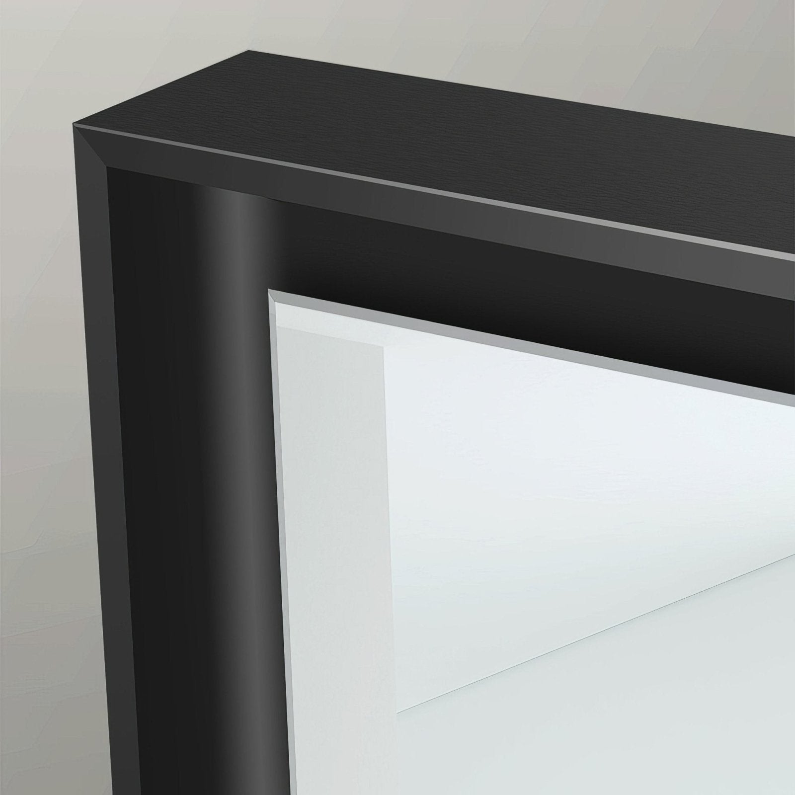 Black-framed glossy finish picture with white matting in the brooklyn mirror 75 black product design