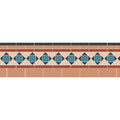 Teracotta and teal diamond patterned mosaic tile border from browning blue black and red collection