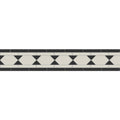 Brunel black and dover white mosaic tile border in black and cream with repeating diamond pattern