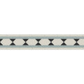 A classic black and cream diamond-patterned mosaic tile border with a light gray accent strip for decorative use