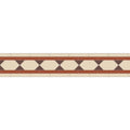 Beige and brown geometric tile border with a repeating diamond pattern in brunel brown red and dover white colors