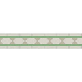 Brunel Chester Mews decorative mosaic tile border with repeating diamond pattern in dover white and spring green tones