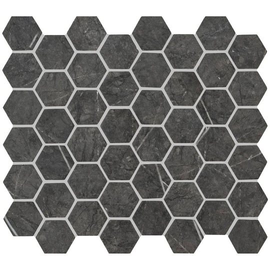 Burano Grey Hexagon Recycled Glass - alternate view