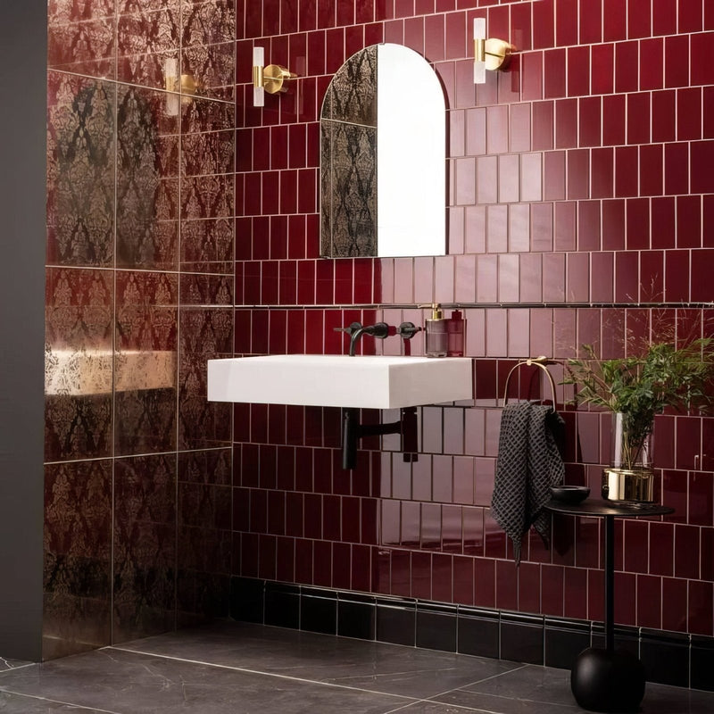 Burgundy Half Tile