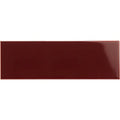A glossy burgundy large brick tile with a smooth reflective surface ideal for wall and floor applications