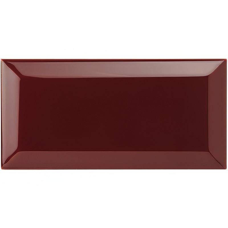 Burgundy Metro Bevelled Tile
