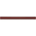 A sleek burgundy omega moulding made of glossy ceramic with smooth rectangular profile and subtle horizontal ridges