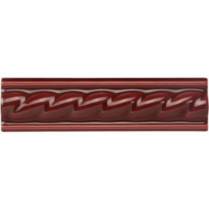 Burgundy Rope Moulding Ceramic Wall Tile 152x40mm