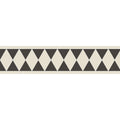 Burns black and Dover white ceramic tile border with black and cream diamond pattern for decorative edging