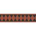 Terracotta and black diamond patterned ceramic floor border tile from burns black and red collection