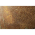 Burnt sienna 600 x 400mm rust-stained metal sheet with mottled brown and orange patina for decorative use