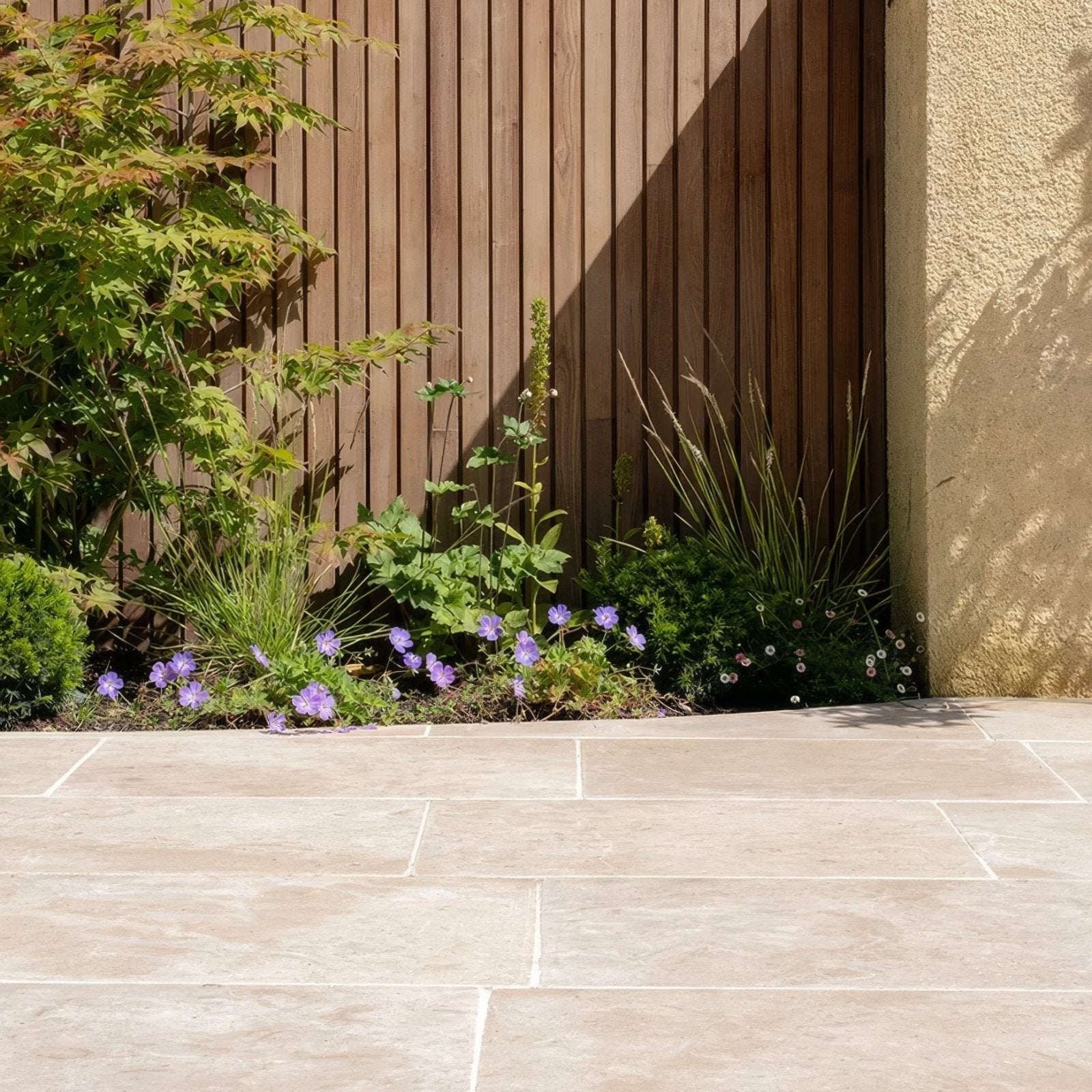 Buscot Limestone Etched Finish in a bathroom setting