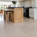 Light beige buscot limestone honed finish kitchen floor tiles with subtle natural veining and smooth texture