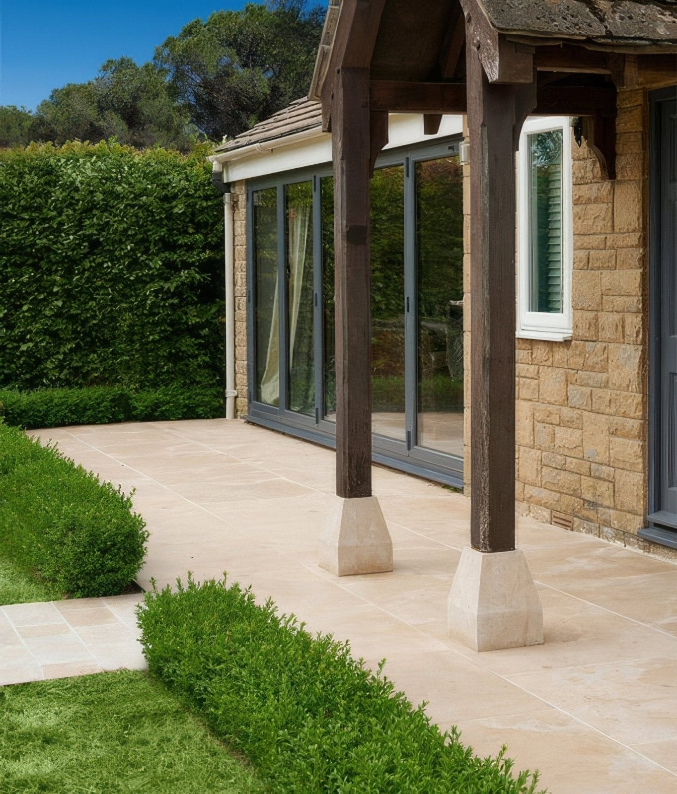 Buscot Limestone Paving Tumbled & Etched Finish