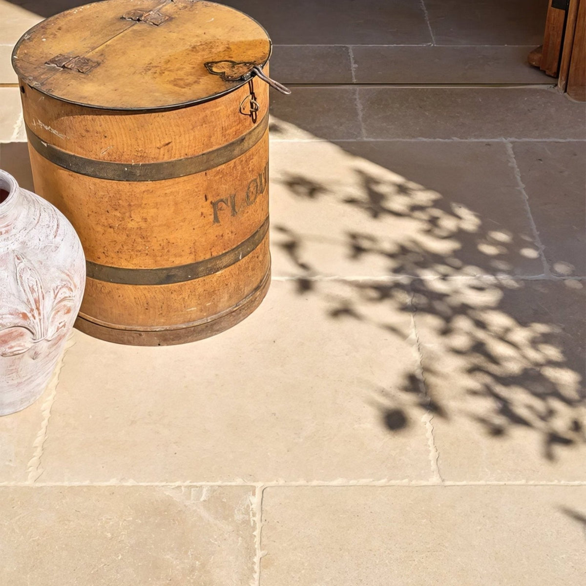 Buscot Limestone Seasoned Finish in a kitchen setting