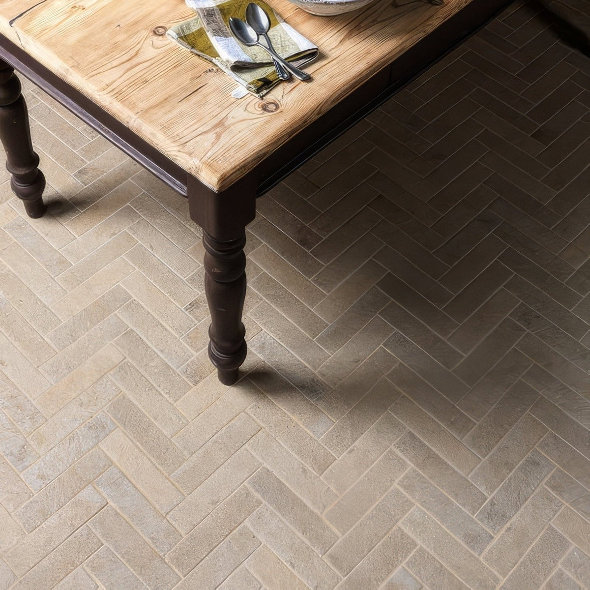 Buscot Porcelain Parquet Textured shown as flooring