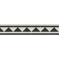 Byron black and dover white black and cream triangular mosaic tile border for decorative wall accents