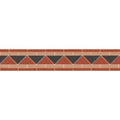Byron red black and old london triangular mosaic tile border in red and dark gray with a repeating geometric pattern