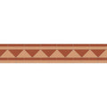Byron red and buff terracotta and beige triangular patterned tile border for decorative wall and floor edging