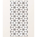 Byzantine porcelain elysium sculpted black and white geometric tile with a repeating quatrefoil pattern