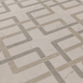 Byzantine porcelain forum sculpted geometric mosaic tile with interlocking light gray and off-white marble rectangles