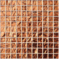 Byzantium copper glass mosaic featuring copper-colored square tiles with textured metallic finish in a grid pattern