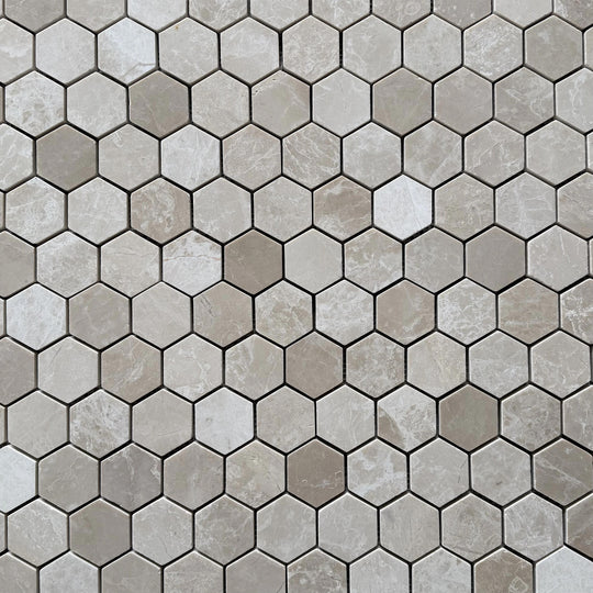 Belgravia Beige Polished Marble Hexagon Mosaic Wall & Floor Tile
