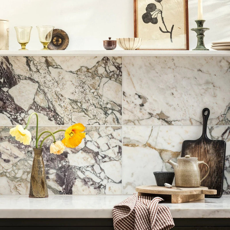 Calacatta Viola Honed Marble Tile