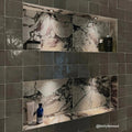 Calacatta Viola Honed Marble Tile in a styled bathroom setting